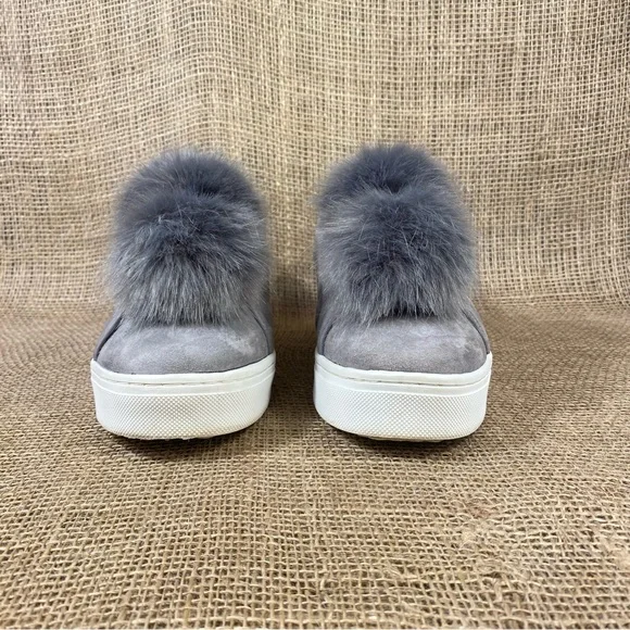 🛑SOLD🛑 Sam Edelman Sneakers Fur Gray Leya Pom Pom Women’s size 9 M - Picture 7 of 9